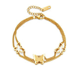 316L Stainless Steel Butterfly Charm Bracelet for Women