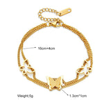 316L Stainless Steel Butterfly Charm Bracelet for Women
