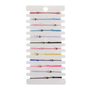 12 pcs Star Heart Charm Bracelets Set, Women's Rope Braided Wristband Gift