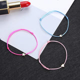 12 pcs Star Heart Charm Bracelets Set, Women's Rope Braided Wristband Gift