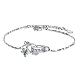 Top Quality Double Circle Geometric Charm Zircon Bracelet for Women