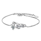 Top Quality Double Circle Geometric Charm Zircon Bracelet for Women