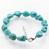 Irregular Beads Turquoise Stone Strand Bracelet 7.5inch