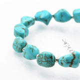 Irregular Beads Turquoise Stone Strand Bracelet 7.5inch