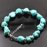 Irregular Beads Turquoise Stone Strand Bracelet 7.5inch