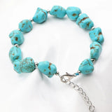 Irregular Beads Turquoise Stone Strand Bracelet 7.5inch
