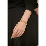 Stainless Steel Cross Layered Bracelet Women Charm Metal 14K Plated Golden