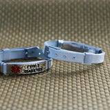 Type 2 Diabetes Medical Alert ID Bracelets Adjustable Silicone Bangles