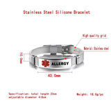 Type 2 Diabetes Medical Alert ID Bracelets Adjustable Silicone Bangles