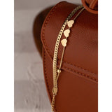 Romantic Heart Steel Bracelet for Women Charm Snake Chain Layered