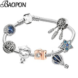Beads Charm Bracelets DIY Silver Snake Chain Bracelets For Women
