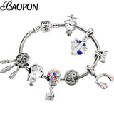 Beads Charm Bracelets DIY Silver Snake Chain Bracelets For Women