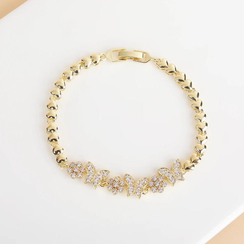 Crystal Butterfly Bracelet for Women Zircon Star Bracelet Plated Jewelry