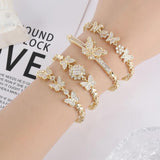 Crystal Butterfly Bracelet for Women Zircon Star Bracelet Plated Jewelry