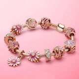 Daisy Charm Bracelets Beaded Bangle Jewelry Gift
