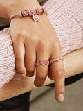 Daisy Charm Bracelets Beaded Bangle Jewelry Gift