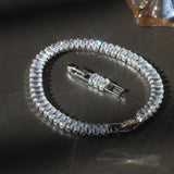 Korea Jewelry Zircon Silver Bracelet Women Prom Party Accessories