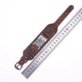 Vintage Star of David Hexagram Charm Bracelet Men Leather Tantrism Jewelry