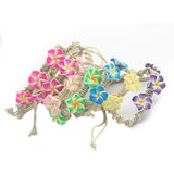 8 Colors Pick Pink Purple Plumeria Flower Friendship Braided Cord Bracelets