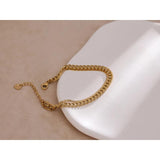Golden Stainless Steel Double Layered Chain Bangle Bracelet