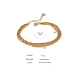 Golden Stainless Steel Double Layered Chain Bangle Bracelet