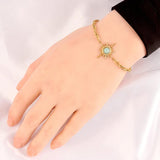 316L Stainless Steel Bracelet Turquoise Pendant Chain Bracelet