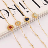 316L Stainless Steel Bracelet Turquoise Pendant Chain Bracelet