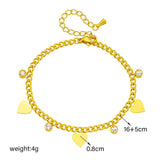316L Stainless Steel Heart Love Zircon Charm Bracelet For Women