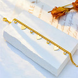 316L Stainless Steel Heart Love Zircon Charm Bracelet For Women