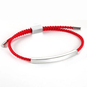 Love Shape Charm Stainless Steel Bracelet Red Rope Thread String Bracelet