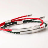 Love Shape Charm Stainless Steel Bracelet Red Rope Thread String Bracelet