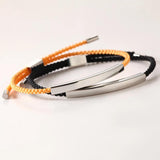 Love Shape Charm Stainless Steel Bracelet Red Rope Thread String Bracelet