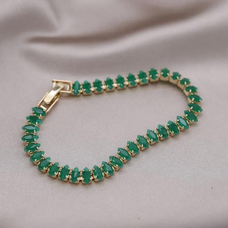 Green Crystal Zircon Bracelet Women's Work Accessories