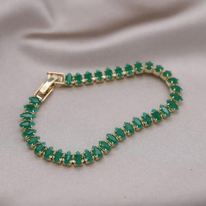 Green Crystal Zircon Bracelet Women's Work Accessories