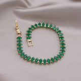Green Crystal Zircon Bracelet Women's Work Accessories