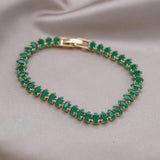 Green Crystal Zircon Bracelet Women's Work Accessories