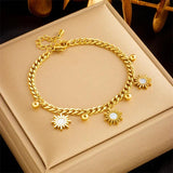 316L Stainless Steel Sun Charm Bracelet For Women