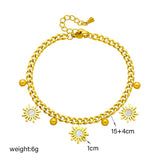 316L Stainless Steel Sun Charm Bracelet For Women
