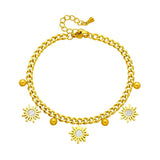 316L Stainless Steel Sun Charm Bracelet For Women