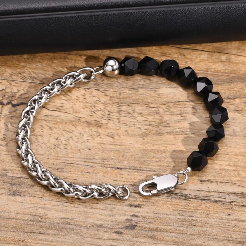 Men Chain Bracelet Stainless Steel Wheat Links Bangle