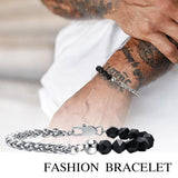 Men Chain Bracelet Stainless Steel Wheat Links Bangle