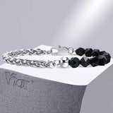 Men Chain Bracelet Stainless Steel Wheat Links Bangle