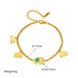 Vintage 316L Stainless Steel Elephant Charm Bracelet