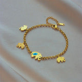 Vintage 316L Stainless Steel Elephant Charm Bracelet