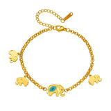 Vintage 316L Stainless Steel Elephant Charm Bracelet