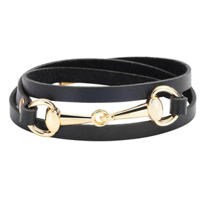 Brown Multilayer Leather Bracelets for Women Bohemian Style Magnetic