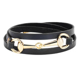 Brown Multilayer Leather Bracelets for Women Bohemian Style Magnetic