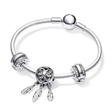 Silver Dream Catcher Crystal Charm Bracelet for Women