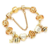Heart Pendant Charm Bracelet Love Beads Bangle For Women