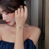 Pearl Bee Pendant Charm Bracelet for Women's Girls